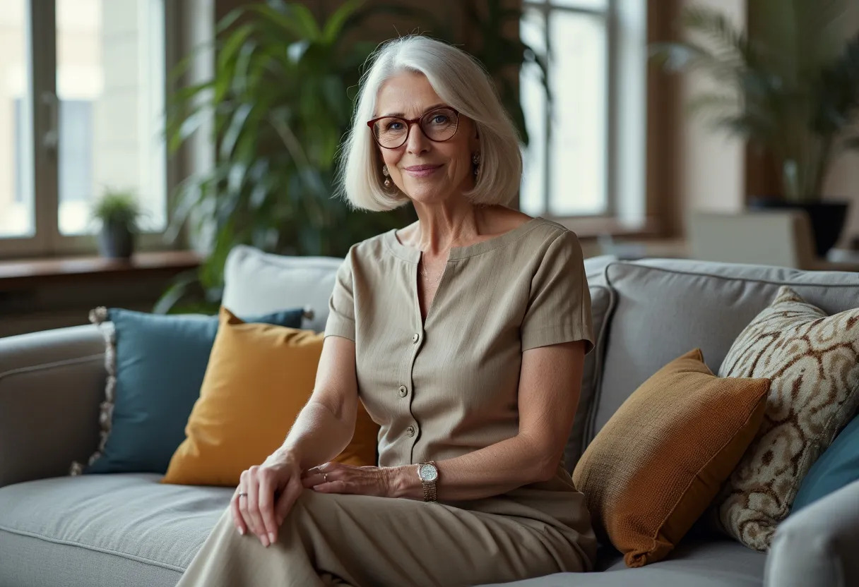 femme 60 ans lunettes coupe cheveux