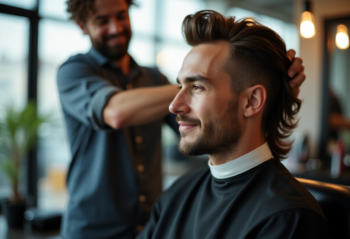 dégradé coupe mulet court homme